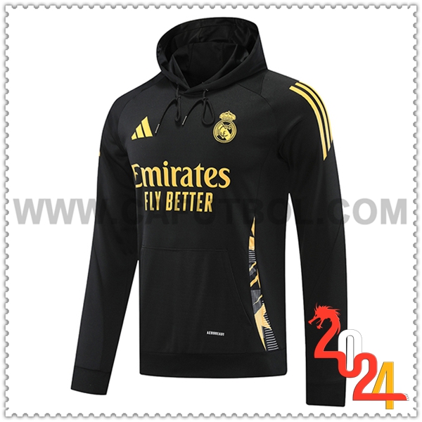 Sudadera de Entrenamiento Capucha Real Madrid Amarillo/Negro 2024 2025