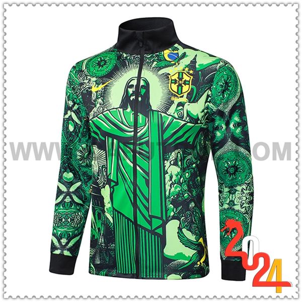 Chaquetas Futbol Brasil Verde/Negro 2024 2025