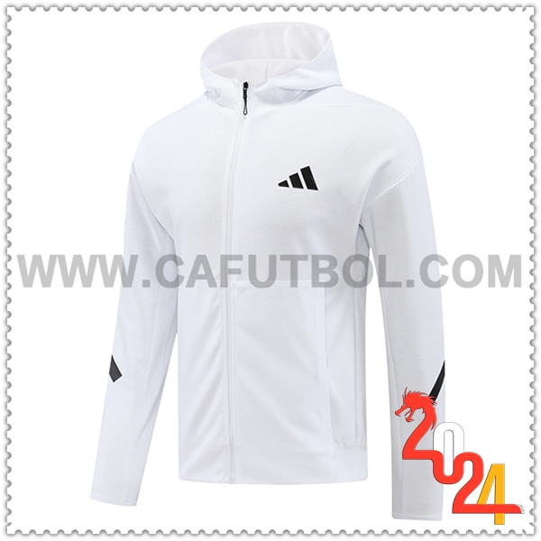 Chaqueta Con Capucha Adidas Blanco/Negro 2024 2025