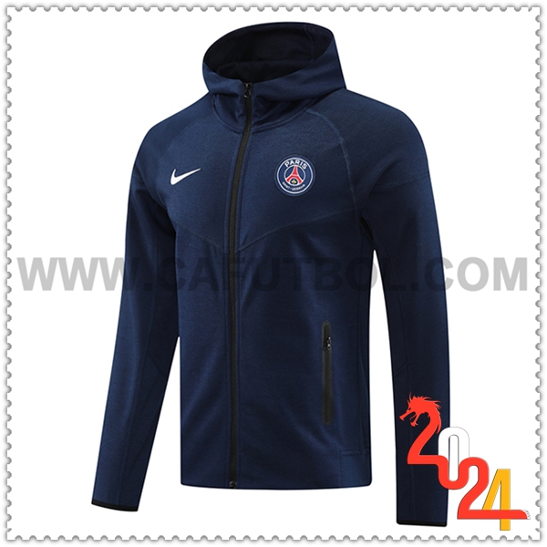 Chaqueta Con Capucha PSG azul real 2024 2025