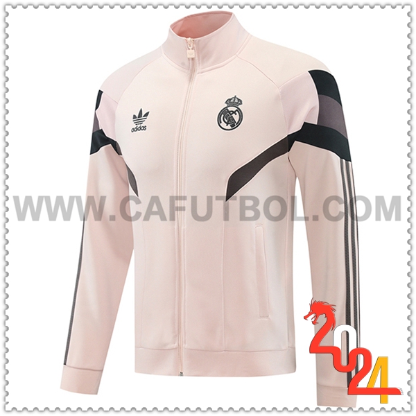 Chaquetas Futbol Real Madrid Rosa/Negro/Gris 2024 2025