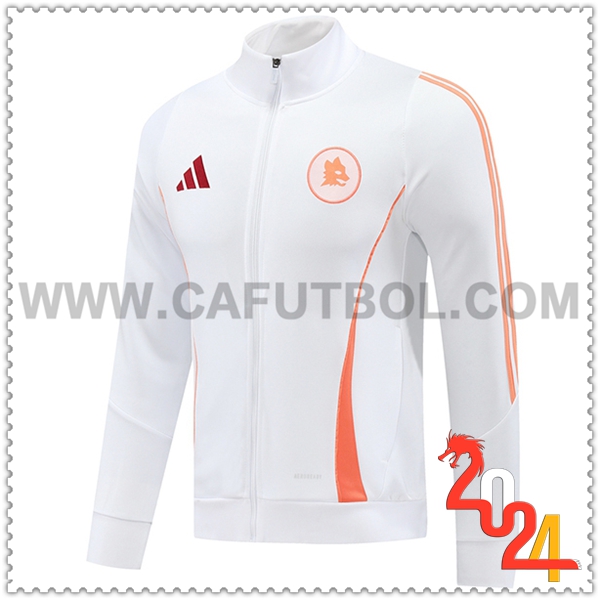 Chaquetas Futbol AS Roma Blanco/Naranja 2024 2025