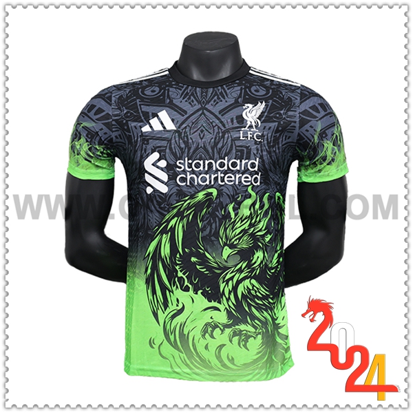 Camiseta Futbol FC Liverpool Negro Verde Edicion Especial 2024 2025