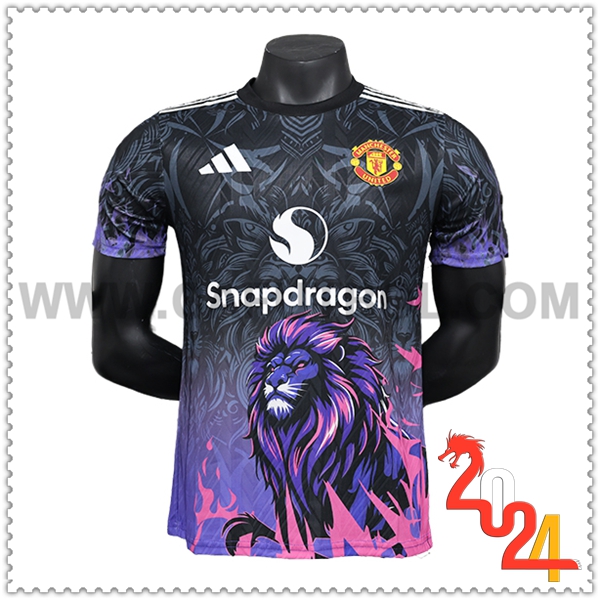 Camiseta Futbol Manchester United Negro Purpura Edicion Especial 2024 2025