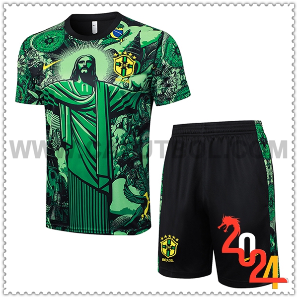 Camiseta Entrenamiento Brasil Verde/Negro 2024 2025