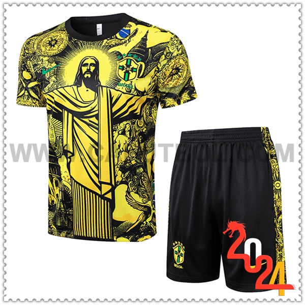 Camiseta Entrenamiento Brasil Amarillo/Negro 2024 2025