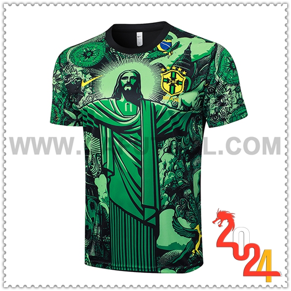 Camiseta Entrenamiento Brasil Verde/Negro 2024 2025