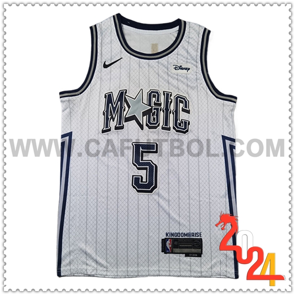 Camisetas NBA Orlando Magic (BANCHERO #5) 2024/25 Blanco/Negro