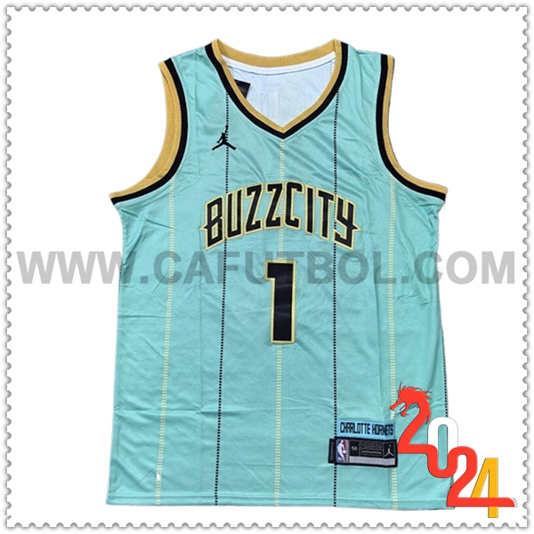 Camisetas NBA Charlotte Hornets (BALL #1) 2024/25 Verde/Negro/Amarillo