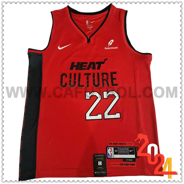 Camisetas NBA Miami Heat (BUTLER #22) 2024/25 Rojo/Negro