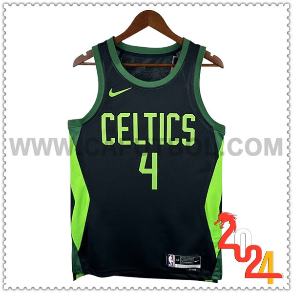 Camisetas NBA Boston Celtics (HOLIDAY #4) 2024/25 Negro/Verde -03