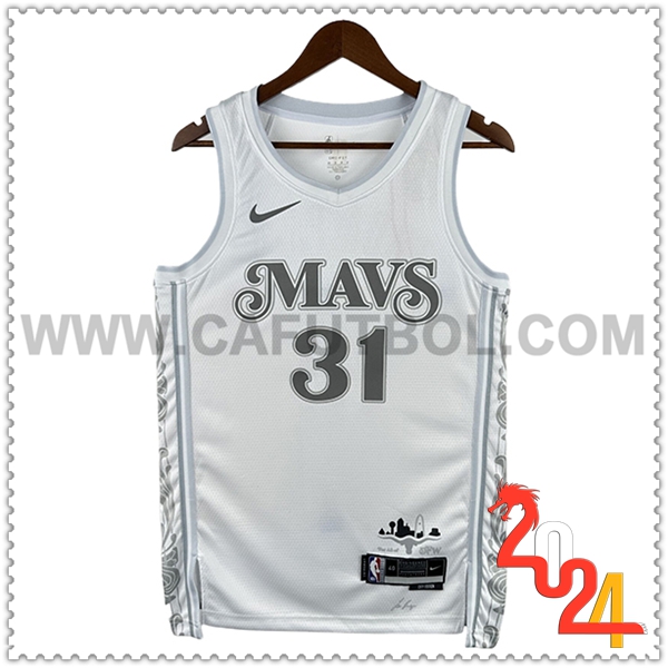 Camisetas NBA Dallas Mavericks (THOMPSON #31) 2024/25 Blanco/Gris