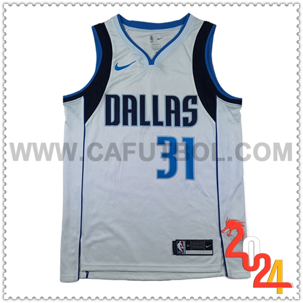 Camisetas NBA Dallas Mavericks (THOMPSON #31) 2024/25 Blanco/Azul/Negro