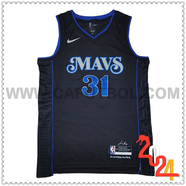 Camisetas NBA Dallas Mavericks (THOMPSON #31) 2024/25 Negro/Azul