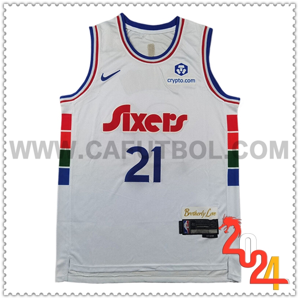 Camisetas NBA Philadelphia 76ers (EMBIID #21) 2024/25 Blanco