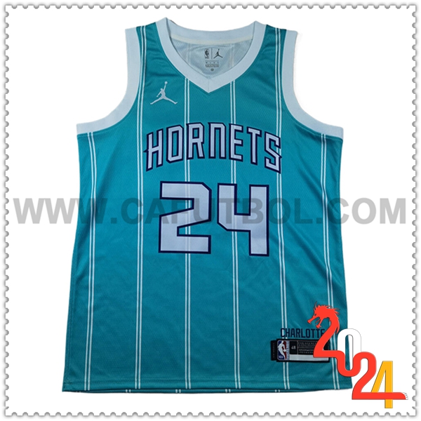 Camisetas NBA Charlotte Hornets (MILLER #24) 2024/25 Azul Claro