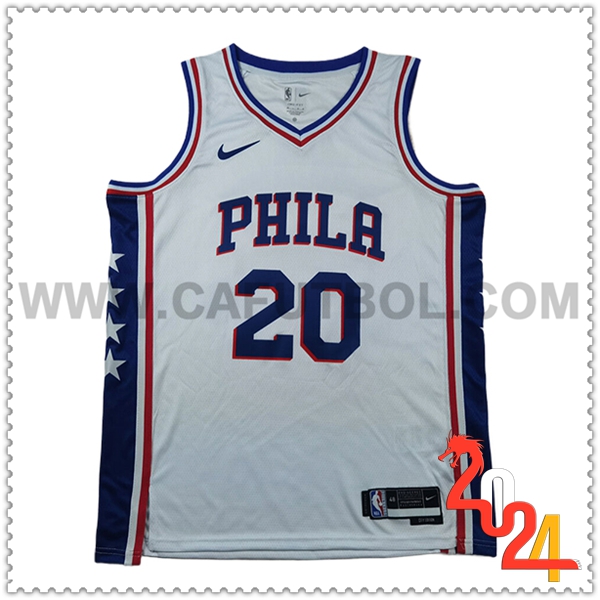 Camisetas NBA Philadelphia 76ers (McCAIN #20) 2024/25 Blanco/Azul