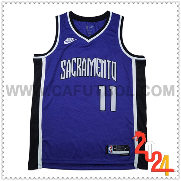 Camisetas NBA Sacramento Kings (SABONIS #11) 2024/25 Violeta/Negro/Blanco -02