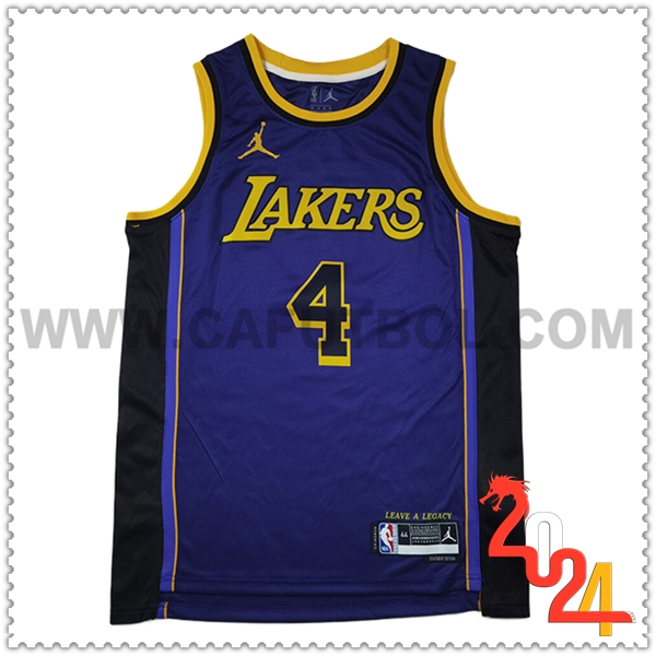 Camisetas NBA Los Angeles Lakers (KNECHT #4) 2024/25 Violeta/Amarillo/Negro