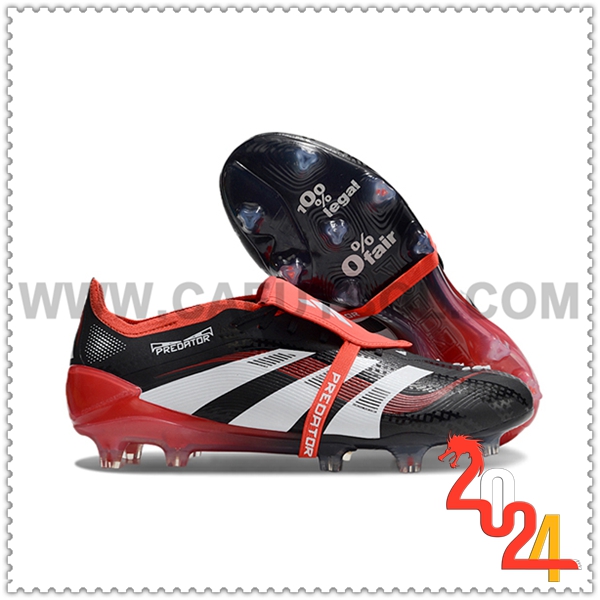 Adidas Zapatos de Futbol 25 Predator Elite Tongue FG Negro/Rojo/Blanco