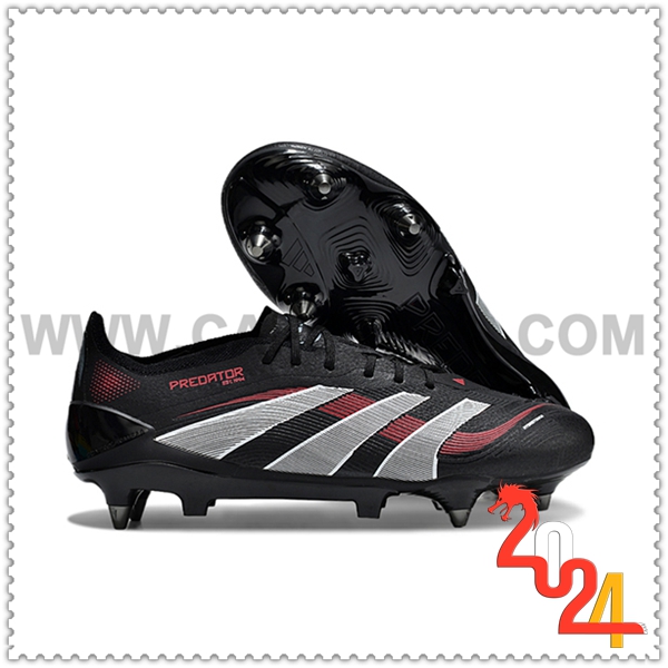 Adidas Zapatos de Futbol 25 Predator Elite SG Negro/Gris/Rojo