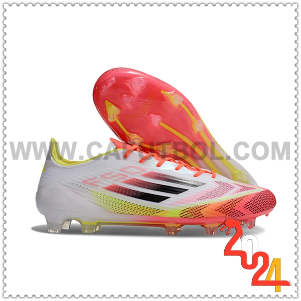 Adidas Zapatos de Futbol F50 ELITE FG Blanco/Amarillo/Naranja/Negro