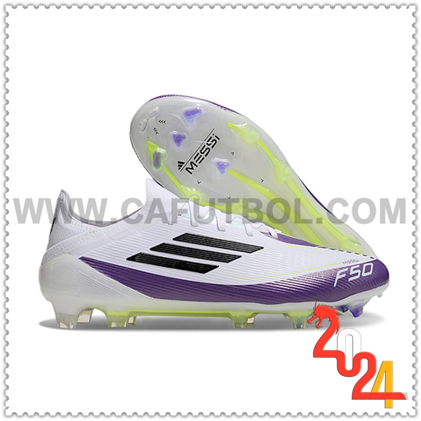 Adidas Zapatos de Futbol F50 Elite FG Blanco/Violeta/Negro