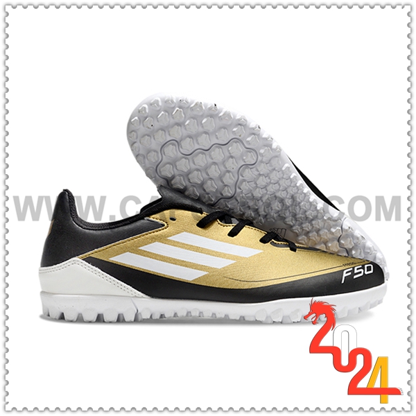 Adidas Zapatos de Futbol F50 CLUB TF Amarillo/Negro/Blanco