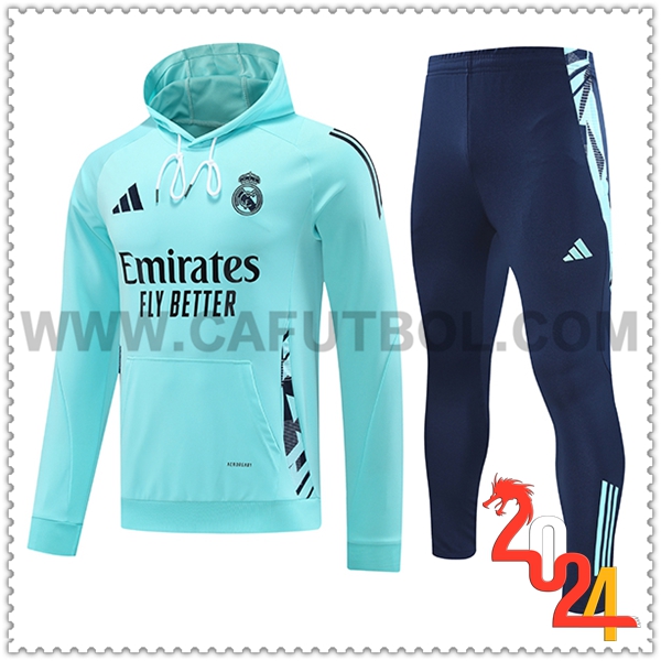 Sudadera Con Capucha Chandal Real Madrid Azul Claro 2024 2025