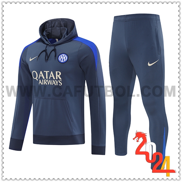 Sudadera Con Capucha Chandal Inter Milan Gris/Azul 2024 2025