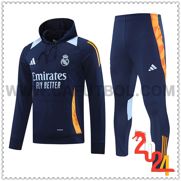 Sudadera Con Capucha Chandal Real Madrid Azul/Naranja 2024 2025