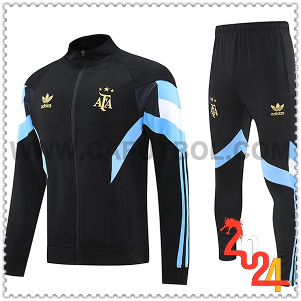 Chandal Futbol Chaquetas Argentina Negro/Azul 2024 2025 -03