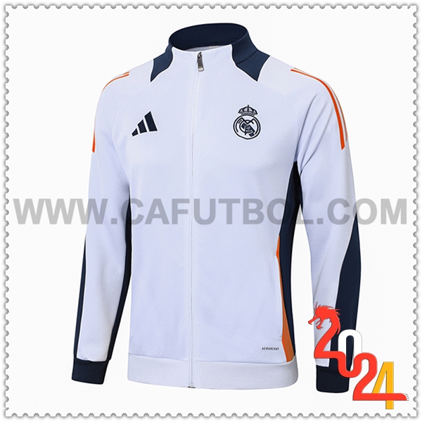 Chaquetas Futbol Real Madrid Blanco/Azul/Naranja 2024 2025 -02