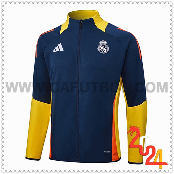 Chaquetas Futbol Real Madrid Azul/Amarillo/Naranja 2024 2025