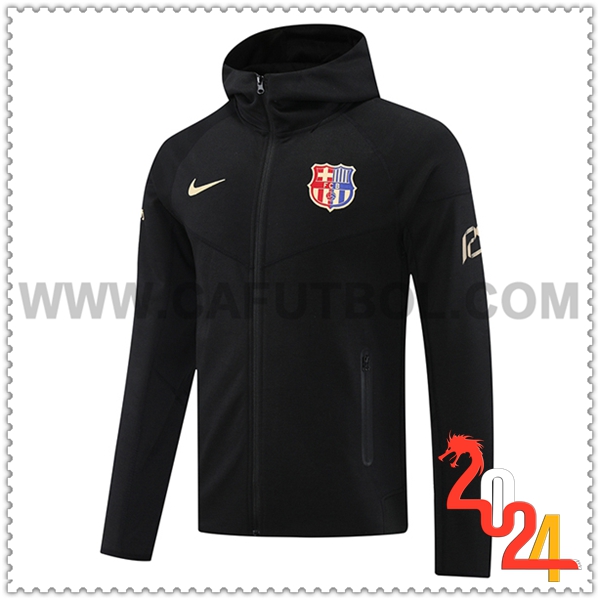 Chaqueta Con Capucha FC Barcelona Negro 2024 2025