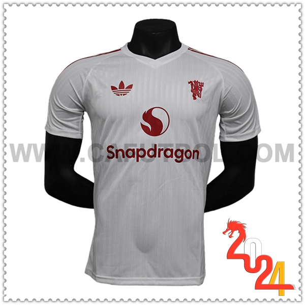 Camiseta Futbol Manchester United Blanco Edicion Especial 2024 2025