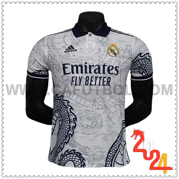 Camiseta Futbol Real Madrid Blanco Azul Edicion Especial 2024 2025