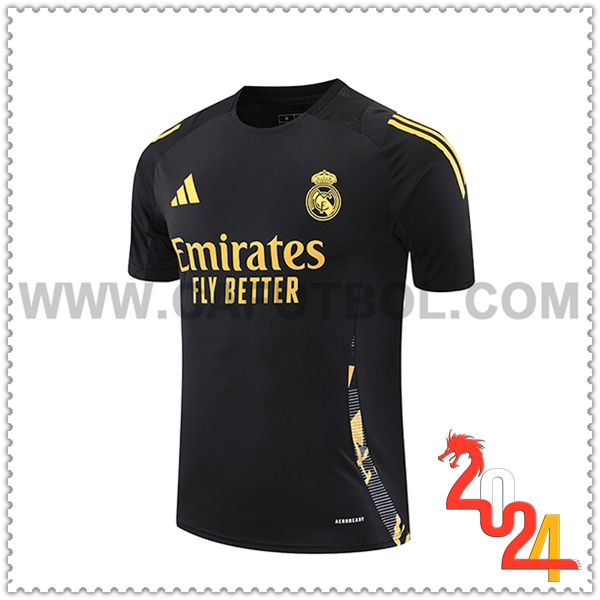 Camiseta Entrenamiento Real Madrid Negro/Amarillo 2024 2025 -02