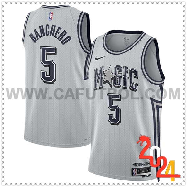 Camisetas Orlando Magic (BANCHERO #5) 2024/25 Blanco/Gris