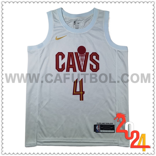 Camisetas Cleveland Cavaliers (MOBLEY #4) 2024/25 Blanco/Rojo