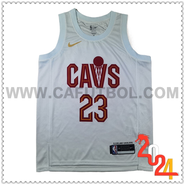 Camisetas Cleveland Cavaliers (JAMES #23) 2024/25 Blanco/Rojo -02