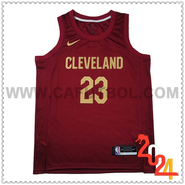 Camisetas Cleveland Cavaliers (JAMES #23) 2024/25 Rojo/Amarillo -02