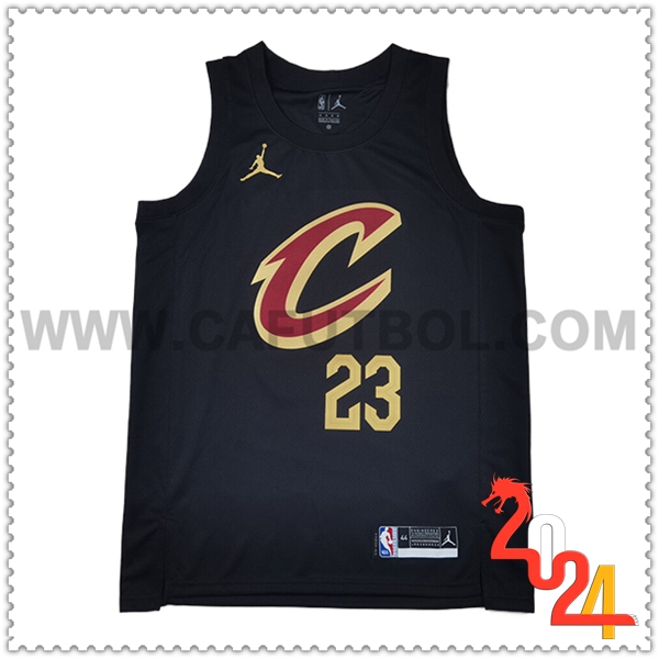 Camisetas Cleveland Cavaliers (JAMES #23) 2024/25 Negro/Amarillo