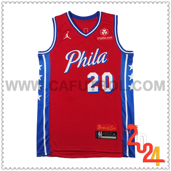 Camisetas Philadelphia 76ers (McCAIN #20) 2024/25 Rojo/Azul