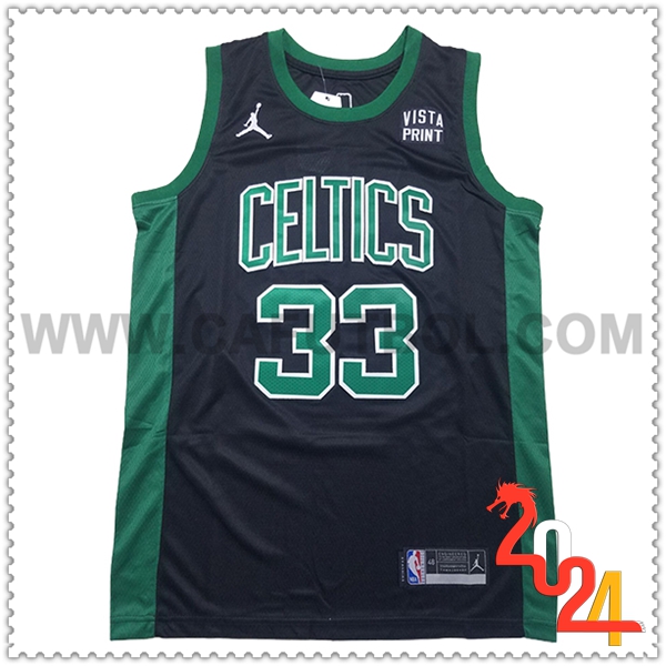 Camisetas Boston Celtics (BIRD #33) 2024/25 Negro/Verde -02