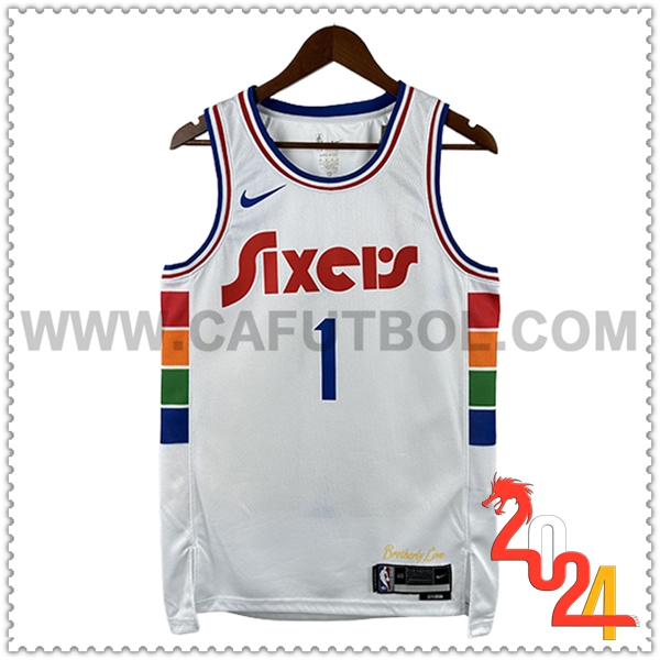 Camisetas Philadelphia 76ers (HARDEN #1) 2024/25 Blanco