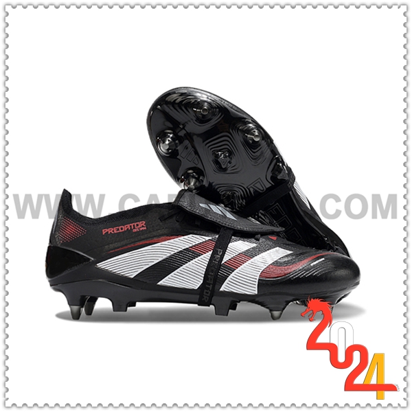 Adidas Zapatos de Futbol 25 Predator Elite Tongue FG Negro/Blanco/Rojo