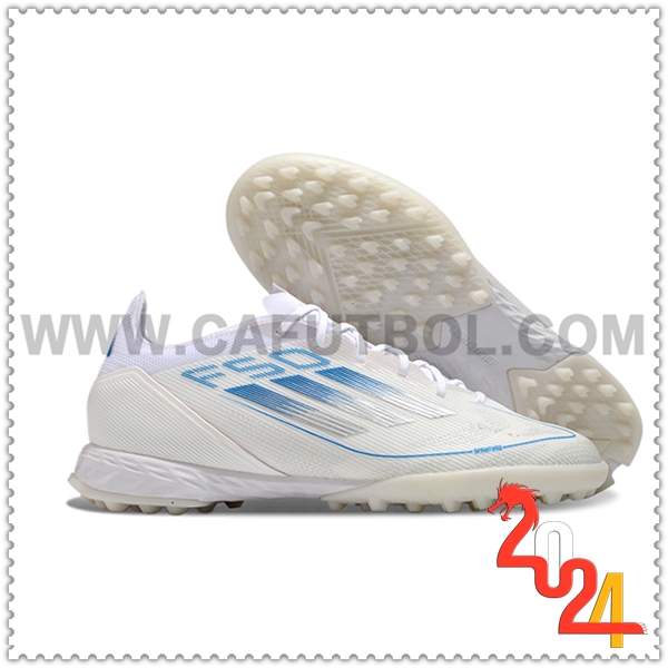 Adidas Zapatos de Futbol F50 PRO TF Blanco/Azul