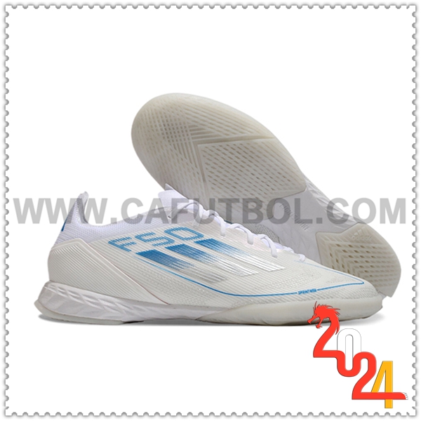 Adidas Zapatos de Futbol F50 PRO IC Blanco/Azul