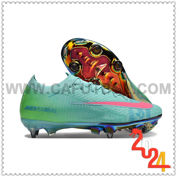 Nike Zapatos de Futbol AIR ZOOM MERCURIAL VAPOR XVI ELITE SG-PRO Verde/Rosa